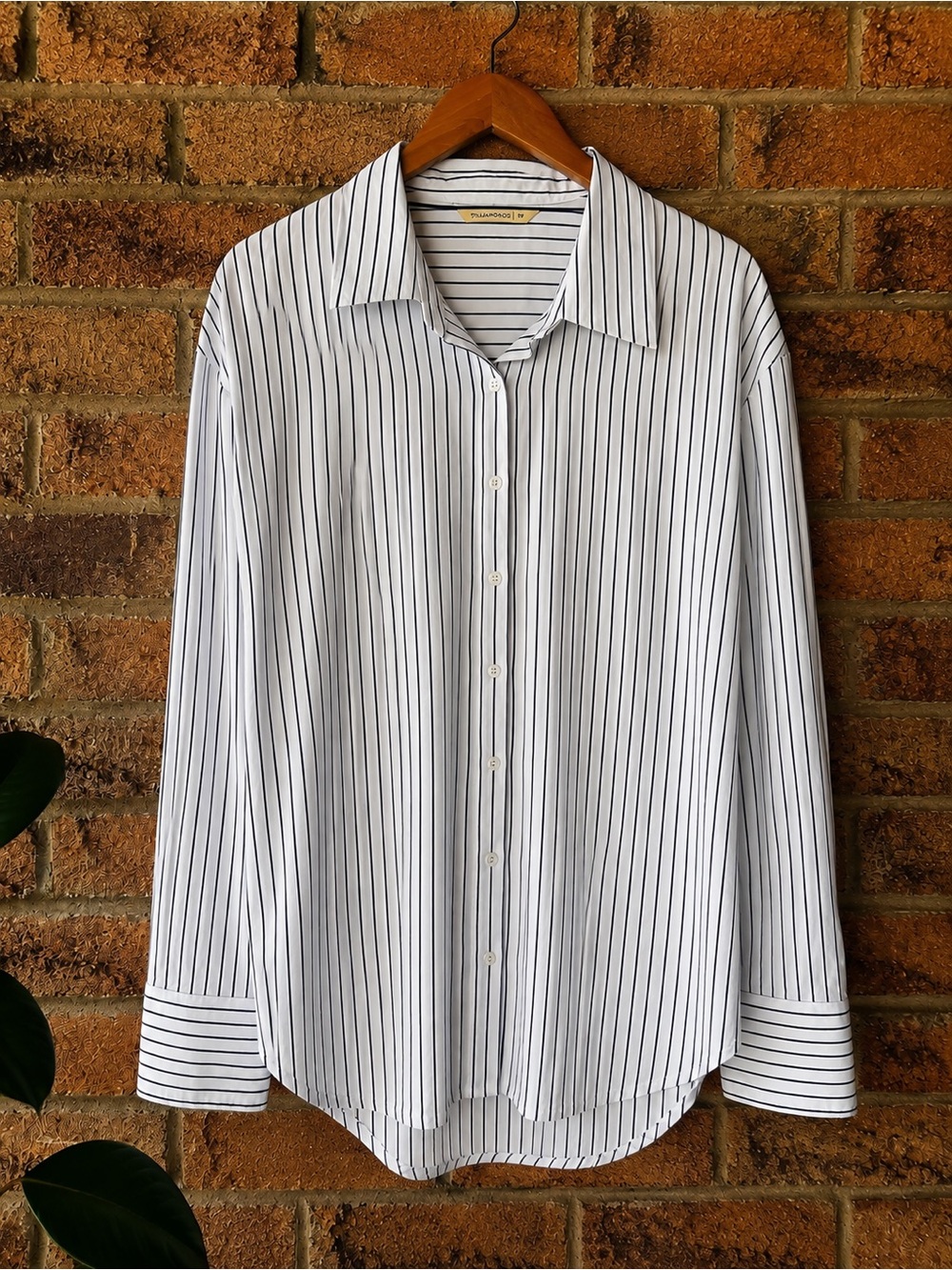 7DIAMONDS 100% Cotton Pinstripe Button Down Shirt Oversized Relaxed M